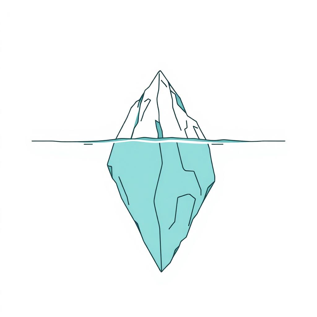 Iceberg illustration — patterns beneath the surface